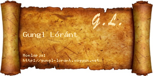 Gungl Lóránt névjegykártya