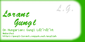 lorant gungl business card